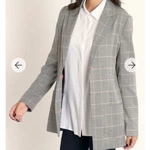 BLACKMILK PLAID BLACK BLAZER